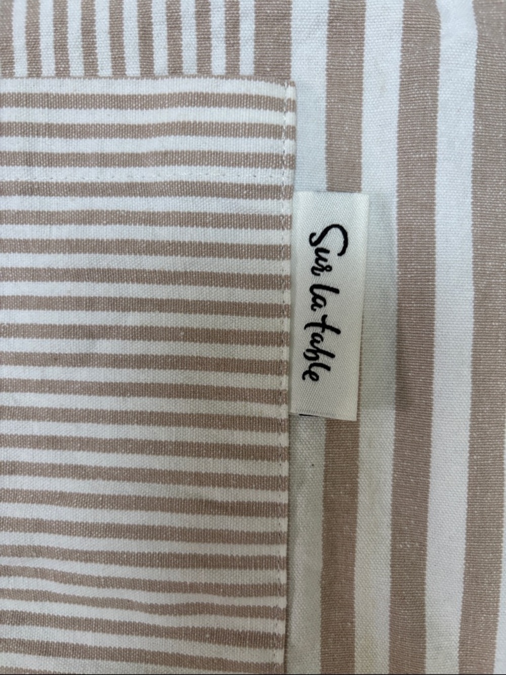 Sur La Table Striped Cotton Apron in Beige and White - Picture 2 of 3